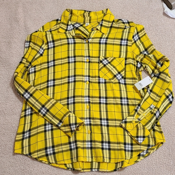 bp Tops - BP Yellow Flannel Top - Medium